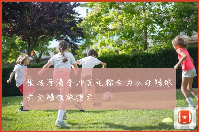 张浩澄清李帅言论称全力以赴踢球并无踢假球指示